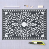 Black Traditional Bone Inlay Decoupage Paper Tissuepapier (Craft)