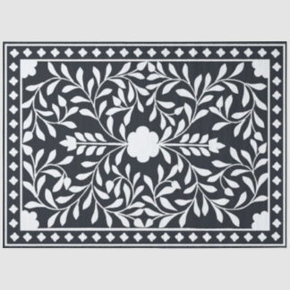 Black Traditional Bone Inlay Decoupage Paper Tissuepapier