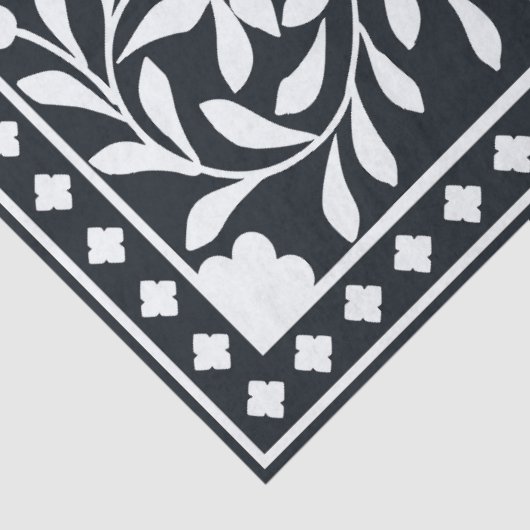 Black Traditional Bone Inlay Decoupage Paper Tissuepapier (Detail)