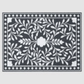 Black Traditional Bone Inlay Decoupage Paper Tissuepapier (Voorkant)