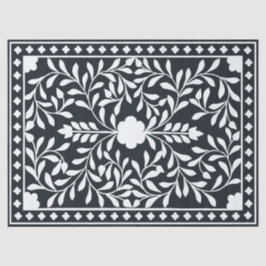 Black Traditional Bone Inlay Decoupage Paper Tissuepapier