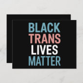 Black Trans LGBTQ Support Lives Matter Transgender Briefkaart (Voorkant / Achterkant)