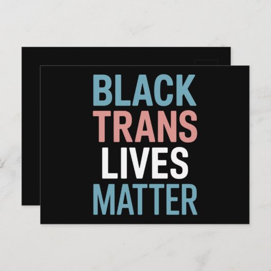 Black Trans LGBTQ Support Lives Matter Transgender Briefkaart (Voorkant / Achterkant)