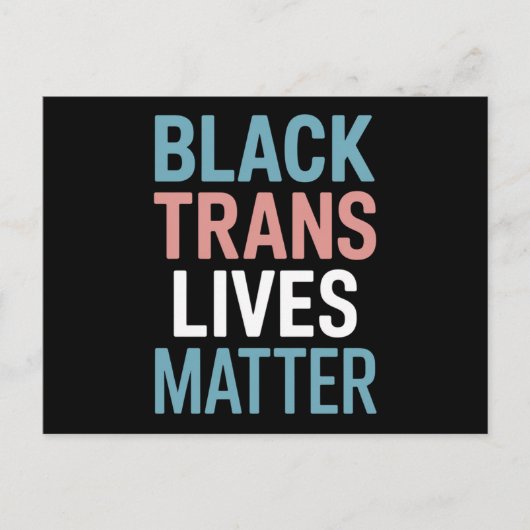 Black Trans LGBTQ Support Lives Matter Transgender Briefkaart (Voorkant)