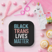 Black Trans LGBTQ Support Lives Matter Transgender Papieren Bordje (Feest)
