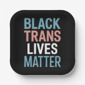 Black Trans LGBTQ Support Lives Matter Transgender Papieren Bordje (Voorkant)