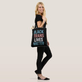 Black Trans LGBTQ Support Lives Matter Transgender Tote Bag (Op model)