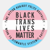 Black Trans Lives Matter Sticker (Voorkant)