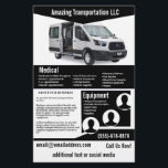Black Transportation Company Flyer<br><div class="desc">Deze flyer is voor een transportbedrijf dat mensen of goederen vervoert voor bedrijven. Je kunt de foto wijzigen in je eigen voertuig</div>
