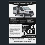 Black Transportation Company Flyer<br><div class="desc">Deze flyer is voor een transportbedrijf dat mensen of goederen vervoert voor bedrijven. Je kunt de foto wijzigen in je eigen voertuig</div>