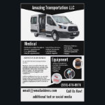 Black Transportation Company Flyer<br><div class="desc">Deze flyer is voor een transportbedrijf dat mensen of goederen vervoert voor bedrijven. Je kunt de foto wijzigen in je eigen voertuig</div>