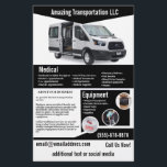 Black Transportation Company Flyer<br><div class="desc">Deze flyer is voor een transportbedrijf dat mensen of goederen vervoert voor bedrijven. Je kunt de foto wijzigen in je eigen voertuig</div>