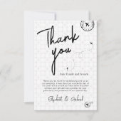 Black Travel Bestemming Bruiloft Dank u kaart (Voorkant)