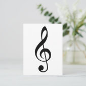 Black Treble Clef Briefkaart (Staand voorkant)