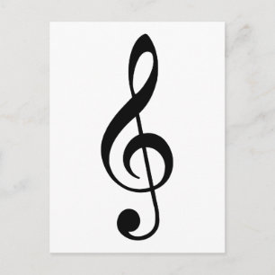 Black Treble Clef Briefkaart