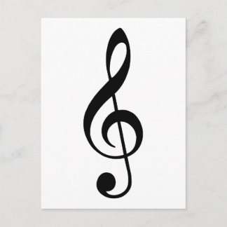 Black Treble Clef Briefkaart