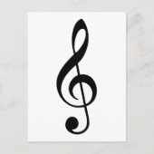 Black Treble Clef Briefkaart (Voorkant)
