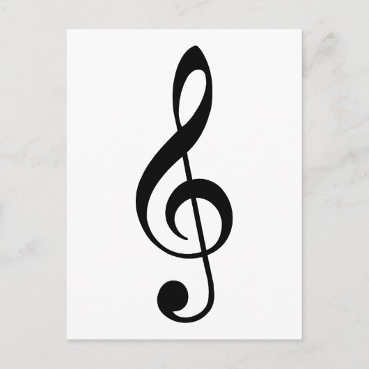 Black Treble Clef Briefkaart (Voorkant)