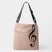 Black Treble Clef Music Dusty Roos Canvas tas (Voorkant)
