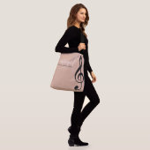Black Treble Clef Music Dusty Roos Canvas tas (Op model)