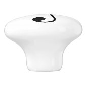 Black Treble Clef muzieknotatie Keramische Knop (Zijkant)