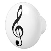 Black Treble Clef muzieknotatie Keramische Knop (Rechts)
