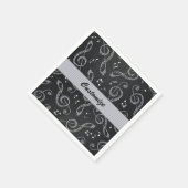 Black Treble Clefs Stylish Personalize Napkins Servet (Hoek)