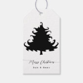 Black Tree Christmas Gift Tags Cadeaulabel (Voorkant)