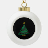 Black Tree Keramische Bal Ornament (Voorkant)