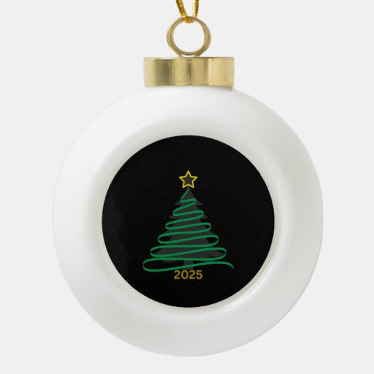 Black Tree Keramische Bal Ornament (Voorkant)