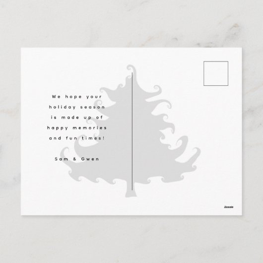 Black Tree kerstminimalist Feestdagenkaart (Achterkant)