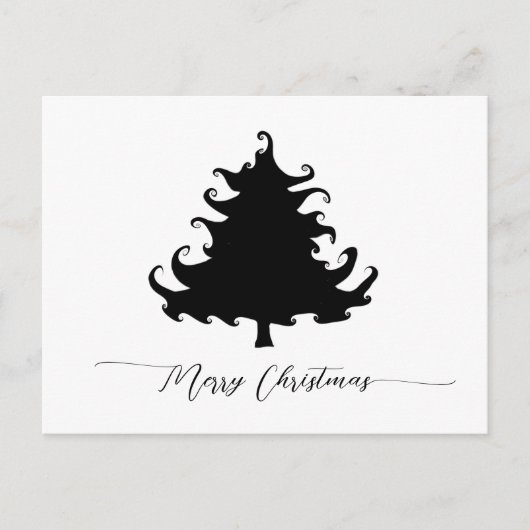 Black Tree kerstminimalist Feestdagenkaart (Voorkant)