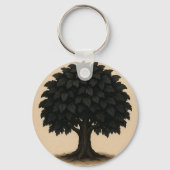 Black Tree Necklace – Minimal Nature Pendant Sleutelhanger (Voorkant)