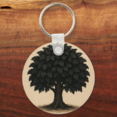 Black Tree Necklace – Minimal Nature Pendant Sleutelhanger (Achterkant)