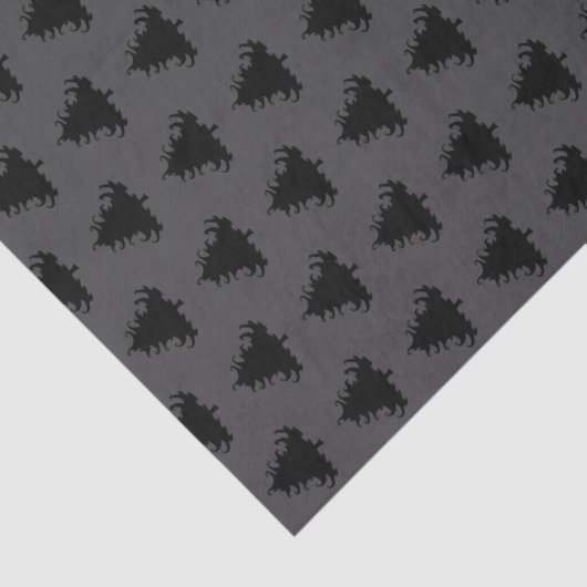 Black Tree Pattern Christmas Tissuepapier (Detail)
