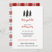 Black Tree Red Flannel Pset Pattern-feestdag Kaart (Voorkant / Achterkant)