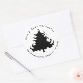 Black Tree Retour Adres Ronde Envelop Afdichtingen Ronde Sticker (Envelop)