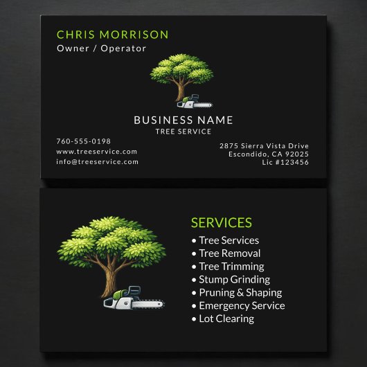 Black Tree Services Professional Visitekaartje
