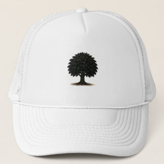 Black Tree Silhouette Cap – Minimal Nature Hat Trucker Pet