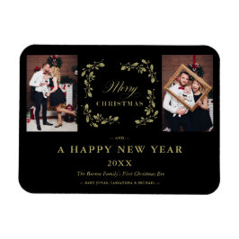 Black Trend Elegant Chic Kerstmis 2 Fotoserie Magneet