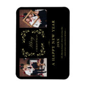 Black Trend Elegant Chic Kerstmis 2 Fotoserie Magneet (Verticaal)