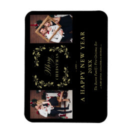 Black Trend Elegant Chic Kerstmis 2 Fotoserie Magneet