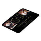 Black Trend Elegant Chic Kerstmis 2 Fotoserie Magneet (Linkerzijde)