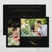 Black Trendy Branches Wedding Celebration 2 Foto's (Voorkant / Achterkant)