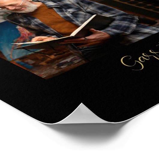 Black Trendy Collage 4 Photos Modern Heart Poster (Hoek)