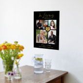 Black Trendy Collage 4 Photos Modern Heart Wedding Folie Afdrukken (Laag (Keuken))