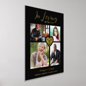 Black Trendy Collage 4 Photos Modern Heart Wedding Folie Afdrukken (Laagn)