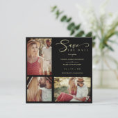 Black Trendy Collage Wedding 3 Photos (Staand voorkant)