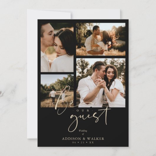 Black Trendy Collage Wedding 4 Foto's (Voorkant)