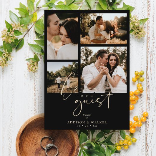 Black Trendy Collage Wedding 4 Foto's